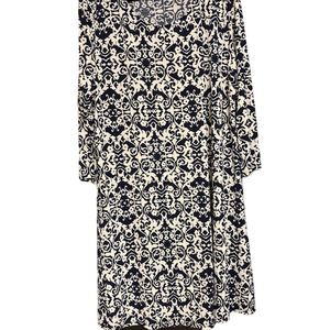 Honeyme Navy and White Floral Knee Length Dress